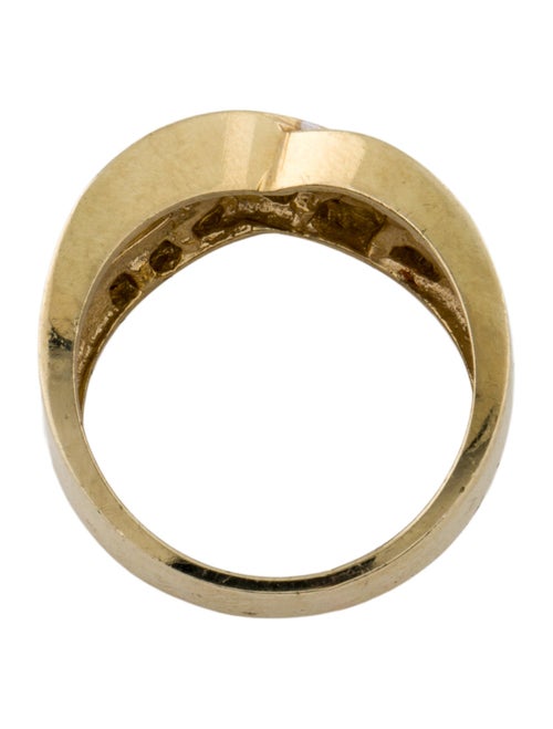 Ring 14K Diamond Crossed Band