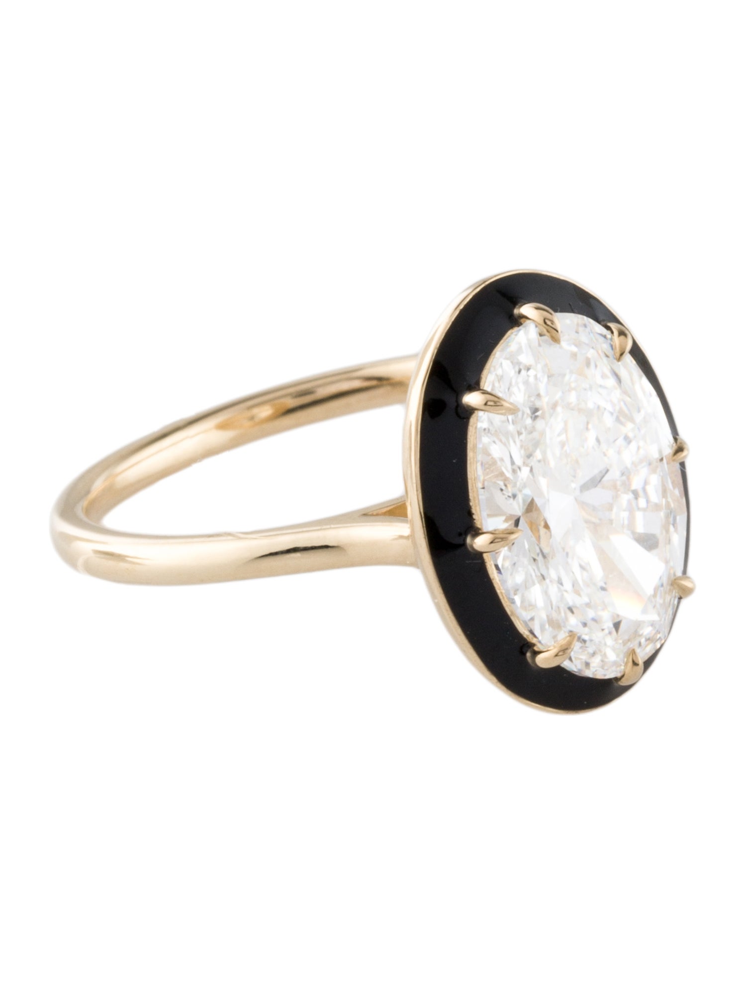 Ring 14K 4.53ct Lab-Grown Diamond Enamel Cocktail