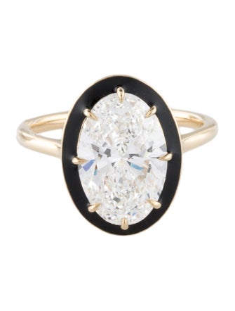 Ring 14K 4.53ct Lab-Grown Diamond Enamel Cocktail Ring