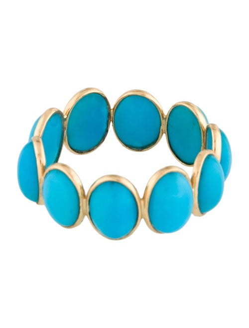 Ring 18K 7.33ctw Turquoise Eternity Band