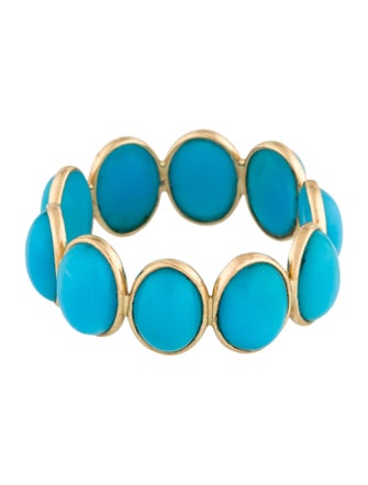 Ring 18K 7.33ctw Turquoise Eternity Band