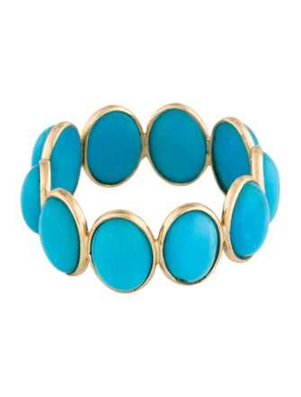 Ring 18K 7.33ctw Turquoise Eternity Band