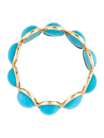 Ring 18K 7.33ctw Turquoise Eternity Band