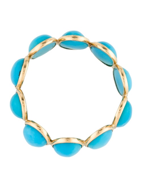 Ring 18K 7.33ctw Turquoise Eternity Band