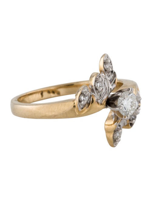 Ring 14K Diamond Floral Cocktail Ring