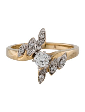 Ring 14K Diamond Floral Cocktail Ring