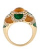 Ring 18K Citrine, Diamond & Enamel Cocktail Ring