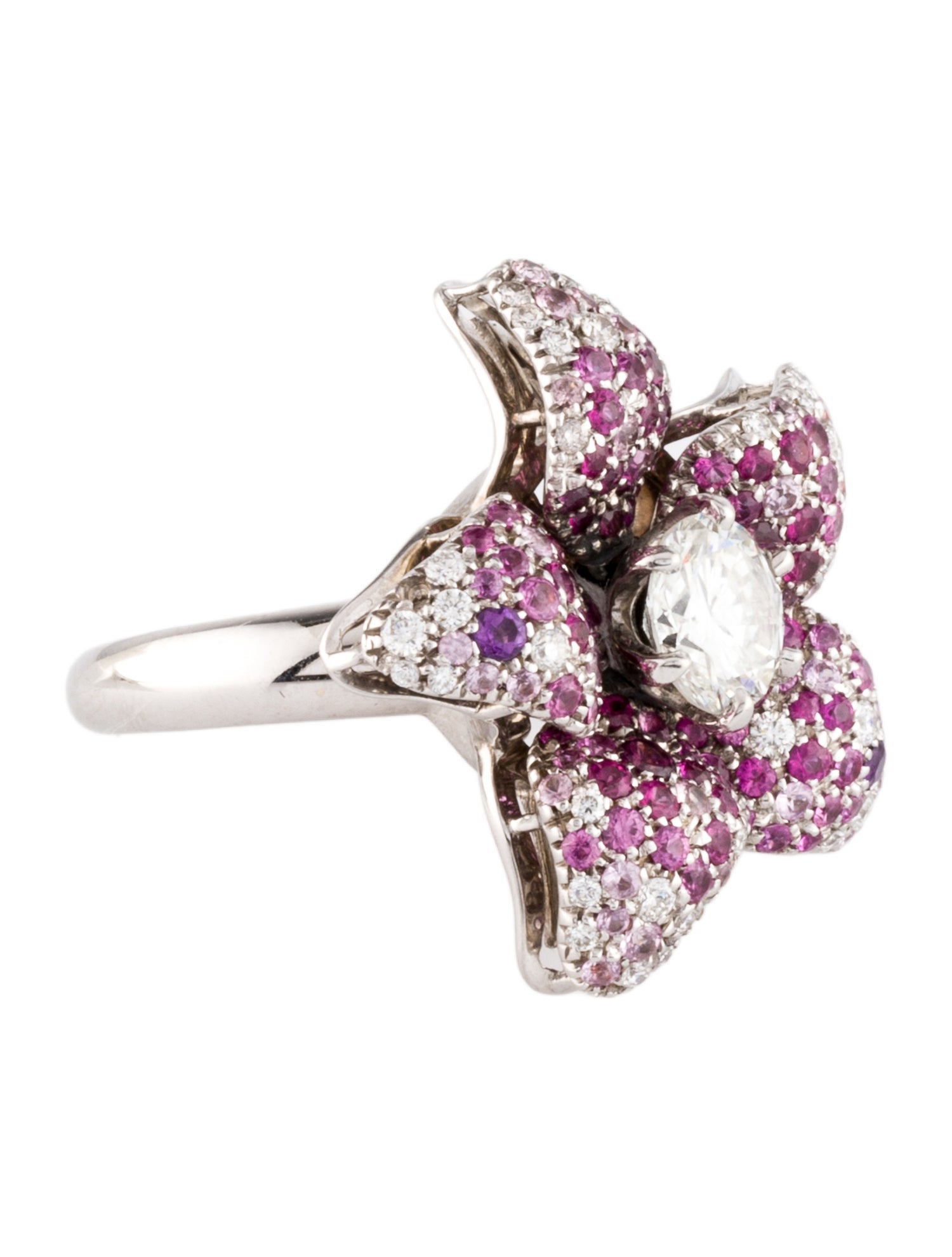 Ring 18K 1.29ctw Diamond & Multistone Cocktail Ring