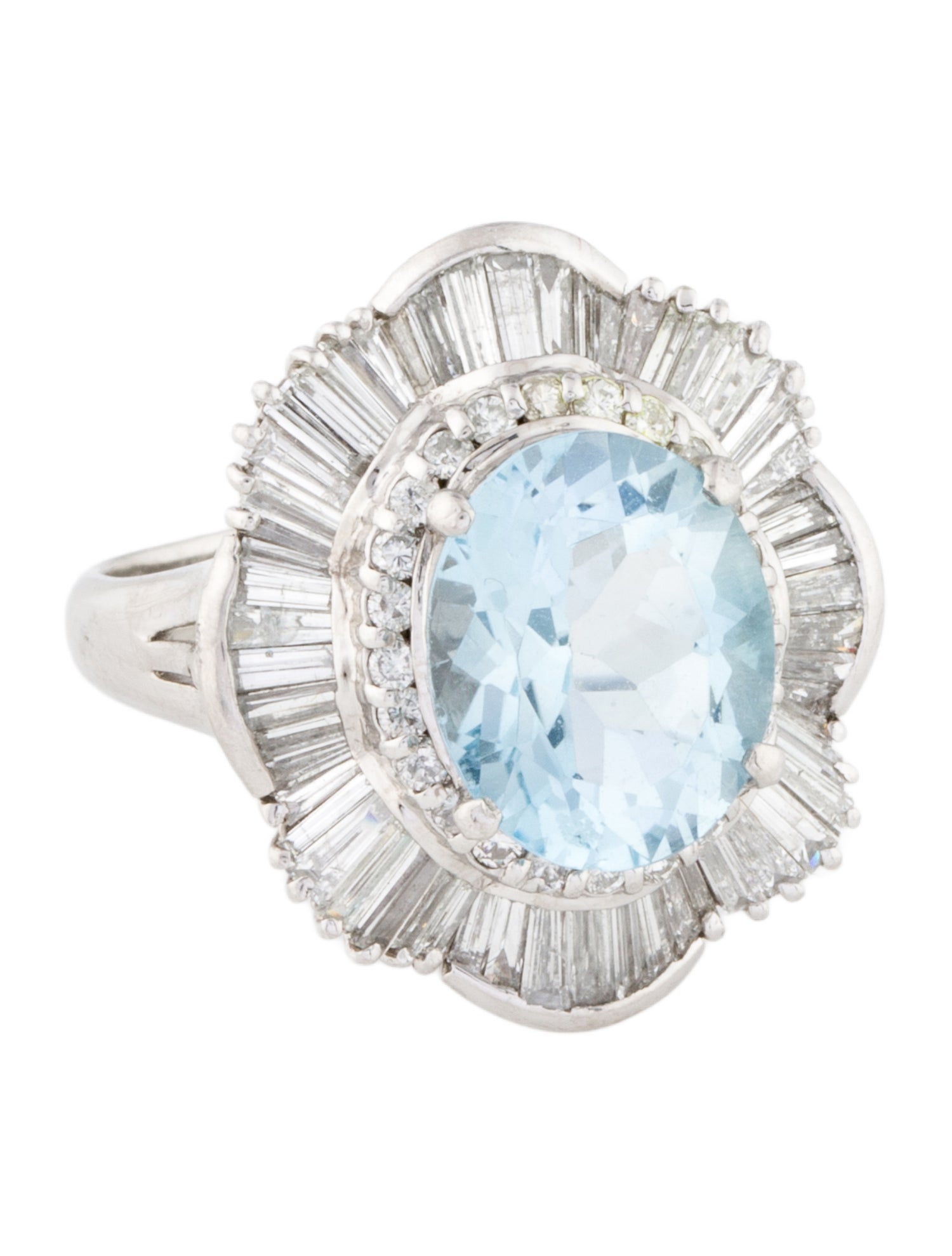 Ring Platinum 5.11ct Topaz & Diamond Cocktail