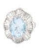 Ring Platinum 5.11ct Topaz & Diamond Cocktail Ring