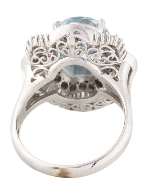 Ring Platinum 5.11ct Topaz & Diamond Cocktail Ring