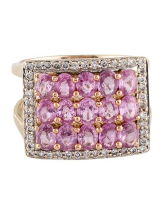 Ring 18K 3.00ct Sapphire & Diamond Cocktail Ring