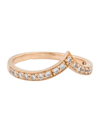 Ring 18K Diamond Chevron Band