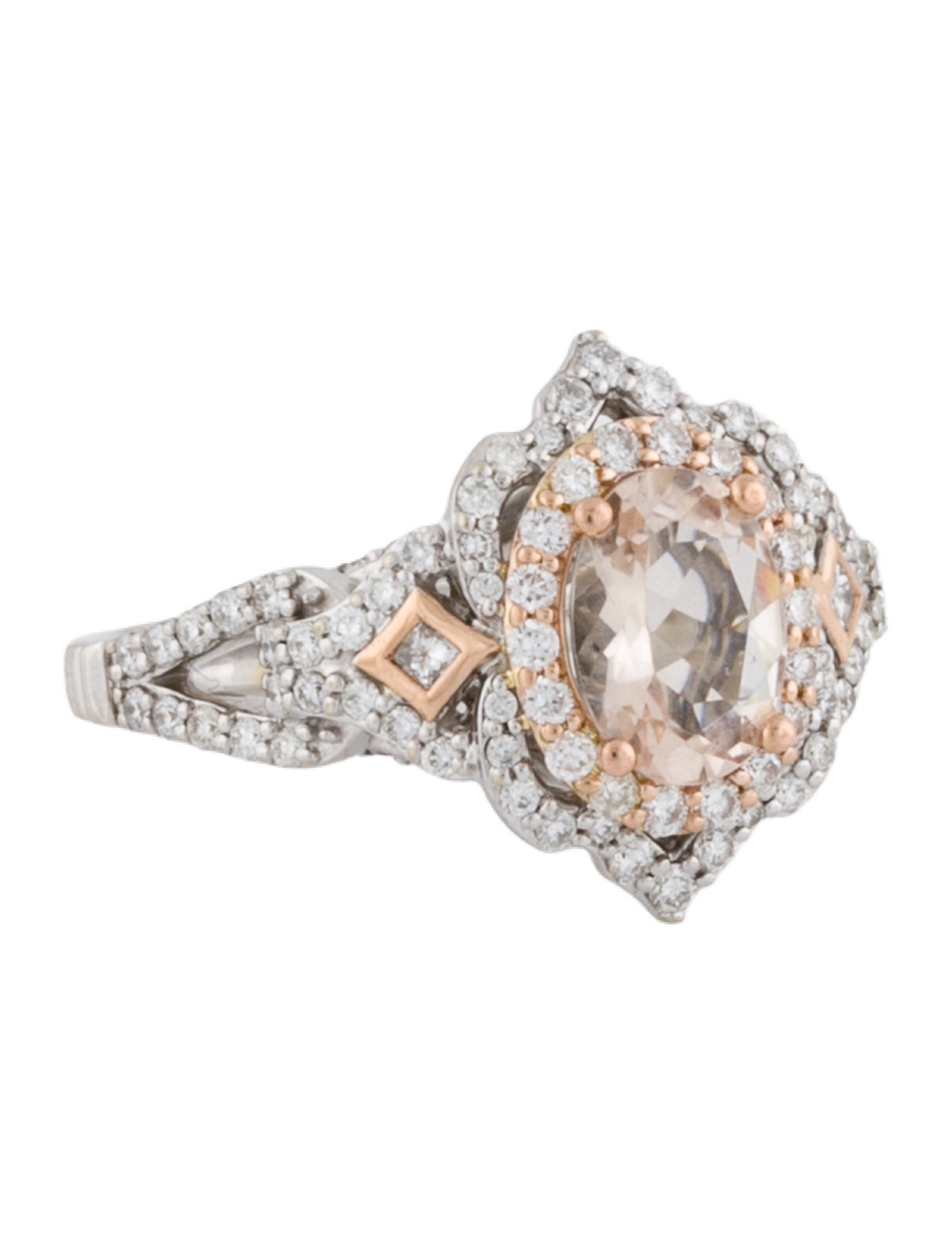 Ring Enchanted Disney 14K Morganite & Diamond Cocktail