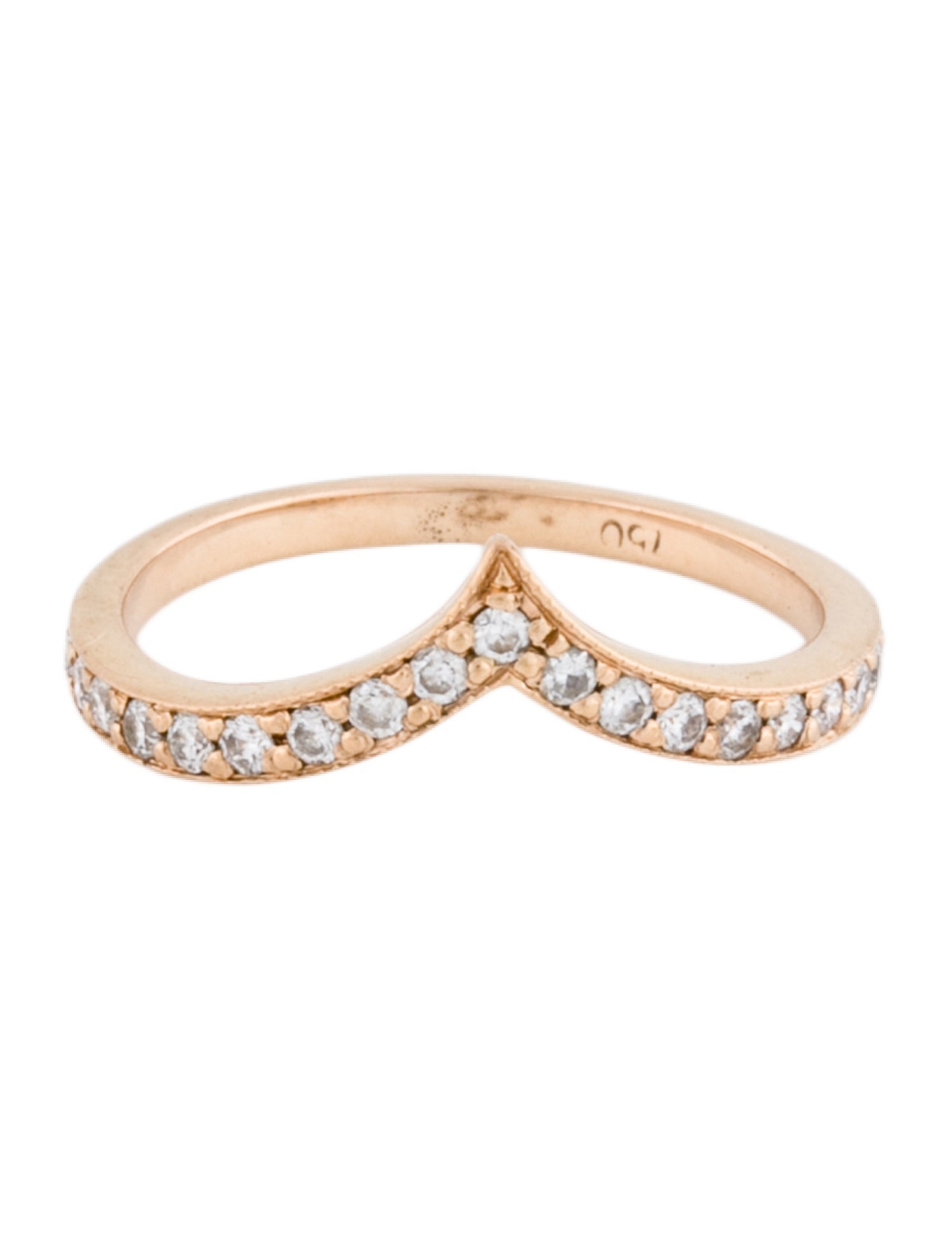 Ring 18K Diamond Chevron Band