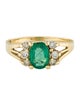Ring 14K Emerald & Diamond Cocktail Ring