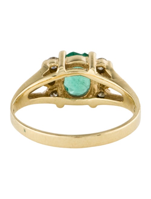 Ring 14K Emerald & Diamond Cocktail Ring