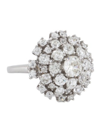 Ring Platinum 2.35ctw Old European Cut Diamond Cocktail Ring