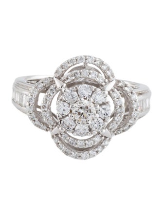 Ring 14K Diamond Quatrefoil Cocktail Ring