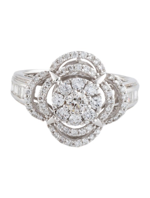 Ring 14K Diamond Quatrefoil Cocktail Ring