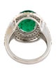 Ring 18K 4.85ct Emerald & Diamond Cocktail Ring