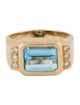 Ring 14K 4.22ct Topaz & Diamond Bar Ring