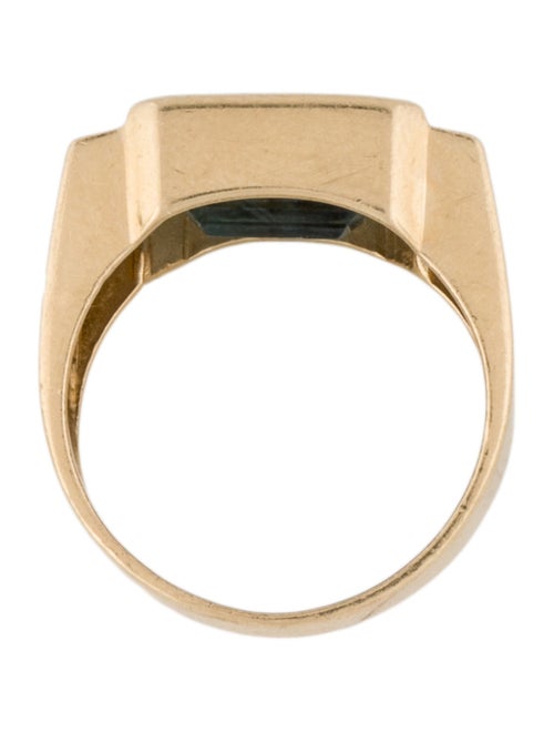 Ring 14K 4.22ct Topaz & Diamond Bar Ring