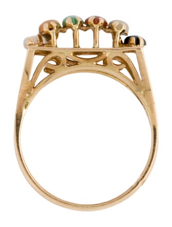 Ring 14K Nephrite & Jadeite Cocktail Ring