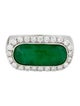 Ring 18K Dyed Jadeite & Diamond Halo Signet