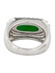 Ring 18K Dyed Jadeite & Diamond Halo Signet