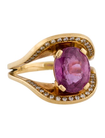 Ring Jean-François Albert 18K 4.25ct Pink Sapphire & Diamond Mouth Ring