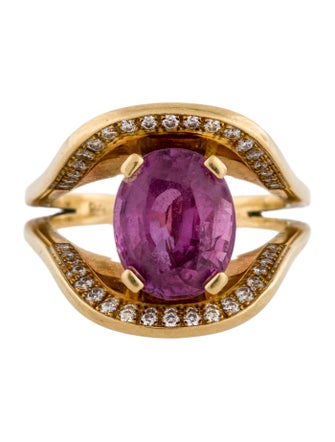 Ring Jean-François Albert 18K 4.25ct Pink Sapphire & Diamond Mouth Ring
