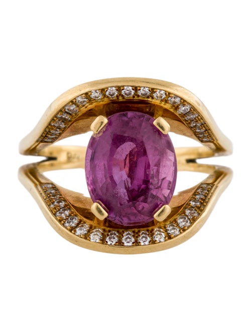 Ring Jean-François Albert 18K 4.25ct Pink Sapphire & Diamond Mouth Ring