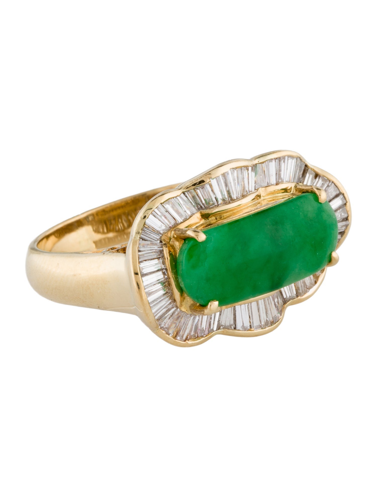 Ring 18K Jadeite & Diamond Cocktail Ring