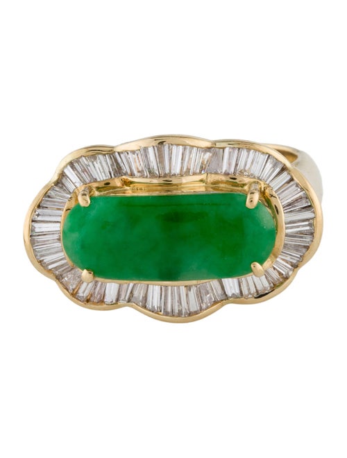 Ring 18K Jadeite & Diamond Cocktail Ring