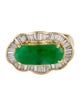 Ring 18K Jadeite & Diamond Cocktail Ring