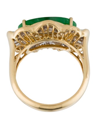 Ring 18K Jadeite & Diamond Cocktail Ring