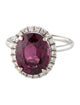 Ring 14K 6.12ct Rhodolite & Diamond Cocktail Ring