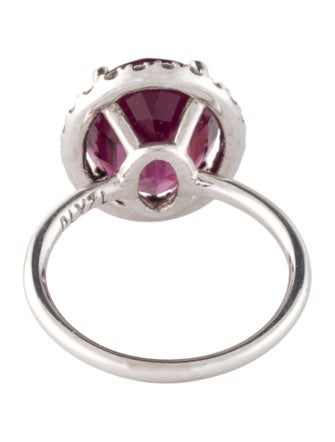 Ring 14K 6.12ct Rhodolite & Diamond Cocktail Ring