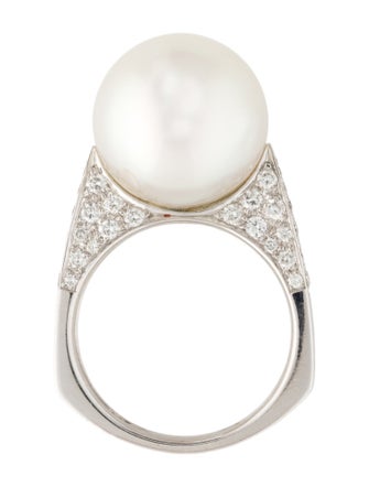 Ring 18K Pearl & Diamond Cocktail Ring