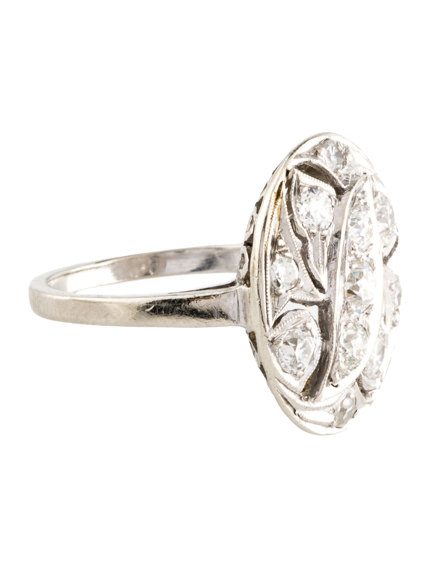 Ring Vintage 14K Diamond Cocktail