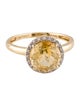 Ring 14K 3.22ct Citrine & Diamond Cocktail Ring