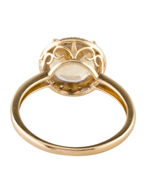 Ring 14K 3.22ct Citrine & Diamond Cocktail Ring