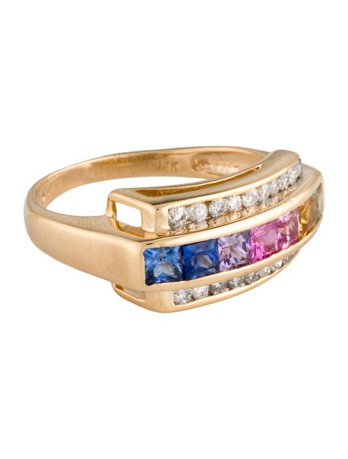 Ring 14K Sapphire & Diamond Cocktail Ring