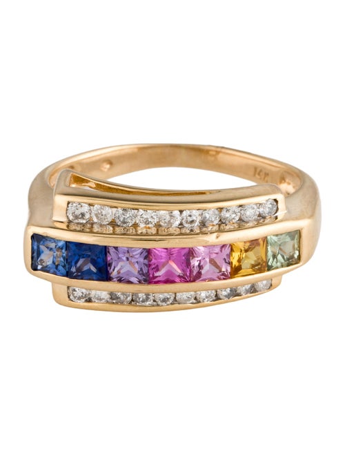 Ring 14K Sapphire & Diamond Cocktail Ring