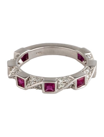 Ring 14K Ruby & Diamond Band