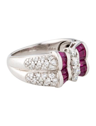 Ring Platinum Diamond and Ruby Ring