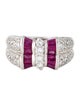 Ring Platinum Diamond and Ruby Ring