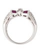 Ring Platinum Diamond and Ruby Ring
