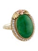 Ring 14K Pearl & Jadeite Cocktail Ring